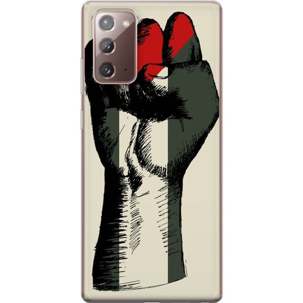 Samsung Galaxy Note20 Läpinäkyvä kuori Käsi sidottu Palestinan väreihin - voimakas symboli vapausliikkeelle