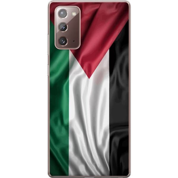 Samsung Galaxy Note20 Läpinäkyvä kuori Palestiinan lippu – ikoninen vapauden symboli punaisessa, mustassa, valkoisessa ja vihreässä
