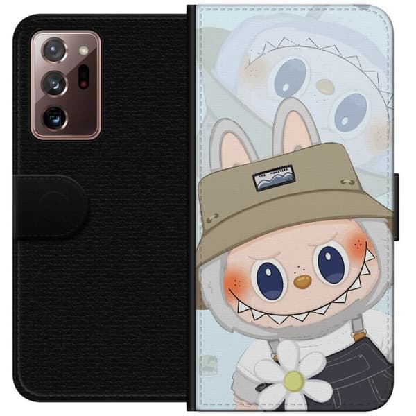 Samsung Galaxy Note20 Ultra Plånboksfodral Labubu med hatt – Pop Mart-figur Mr. Butcher i retro stil med karaktär