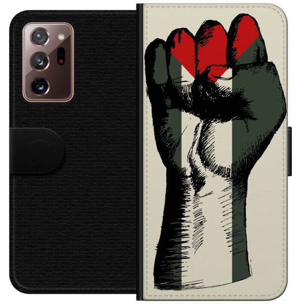Samsung Galaxy Note20 Ultra Tegnebogsetui Hånd bundet i Palæstinas farver - kraftfuldt symbol for frihedsbevægelsen