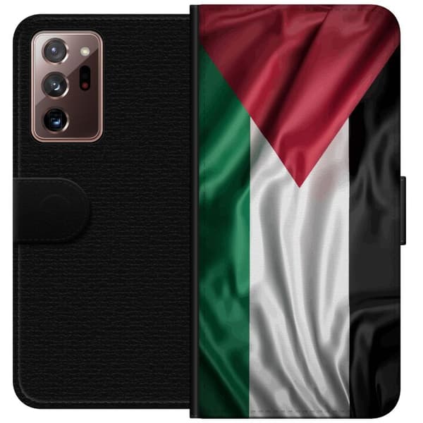 Samsung Galaxy Note20 Ultra Tegnebogsetui Palestinaflaget – ikonisk frihedssymbol i rød, sort, hvid og grøn