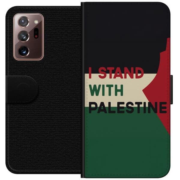 Samsung Galaxy Note20 Ultra Lompakkokotelo Pysähdy Palestiinan puolesta - solidaarisuussuunnittelu vahvalla viestillä