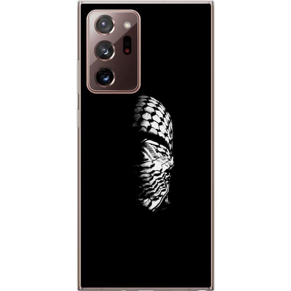 Samsung Galaxy Note20 Ultra Gennemsigtig cover Keffiyeh-mønster - klassisk sort-hvid palæstinensisk tørklæde med kulturel betydning