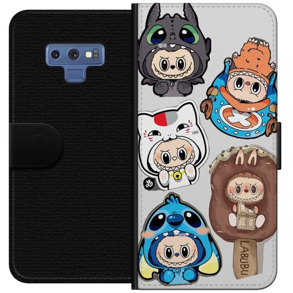 Samsung Galaxy Note9 Tegnebogsetui Labubu figur samling - Pop Mart Labubu The Monsters i farverigt design