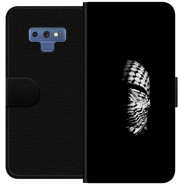 Samsung Galaxy Note9 Tegnebogsetui Keffiyeh-mønster - klassisk sort-hvid palæstinensisk tørklæde med kulturel betydning
