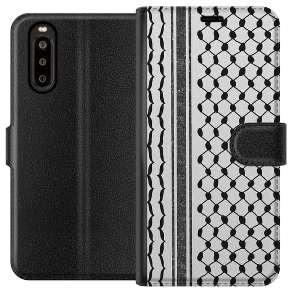 Sony Xperia 10 II Lompakkokotelo Palestiinalainen kuvio - perinteiseen tyyliin inspiroima keffiyeh-kangas