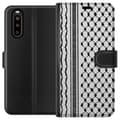 Pikkukuva 1 / 3: Sony Xperia 10 II Lompakkokotelo Palestiinalainen kuvio - perinteiseen tyyliin inspiroima keffiyeh-kangas