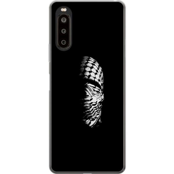 Sony Xperia 10 II Läpinäkyvä kuori Keffiyeh-kuviointi - klassinen palestiinalainen mustavalkoinen shaali, jolla on kulttuurinen merkitys