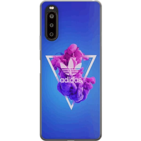 Sony Xperia 10 II Gjennomsiktig deksel Adidas-inspirert blått design - sporty motiv med retro vibe i blåtoner