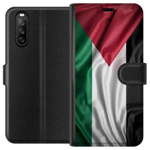 Sony Xperia 10 III Tegnebogsetui Palestinaflaget – ikonisk frihedssymbol i rød, sort, hvid og grøn