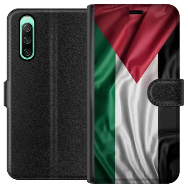 Sony Xperia 10 IV Lommeboketui Palestinaflagget – ikoniskt symbol på frihet i rødt, svart, hvitt og grønt
