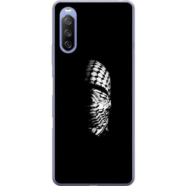 Sony Xperia 10 III Gennemsigtig cover Keffiyeh-mønster - klassisk sort-hvid palæstinensisk tørklæde med kulturel betydning