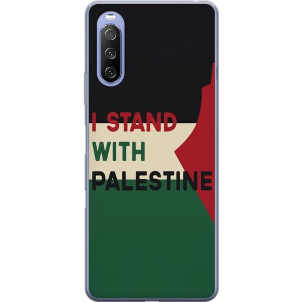 Sony Xperia 10 III Läpinäkyvä kuori Pysähdy Palestiinan puolesta - solidaarisuussuunnittelu vahvalla viestillä