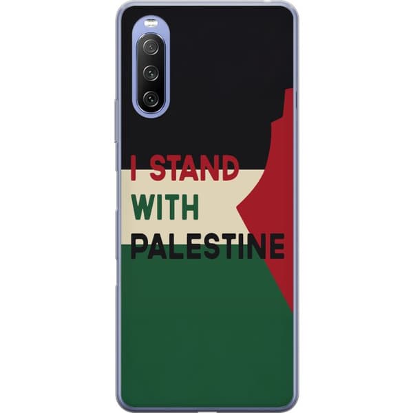 Sony Xperia 10 III Lite Gennemsigtig cover Stå sammen med Palæstina - solidaritetsdesign med en stærk besked