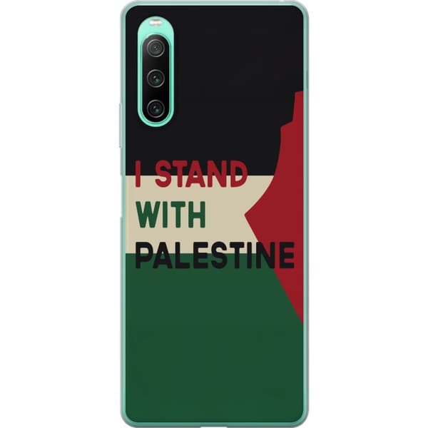 Sony Xperia 10 IV Gjennomsiktig deksel Stå opp for Palestina - solidaritetsdesign med en sterk melding