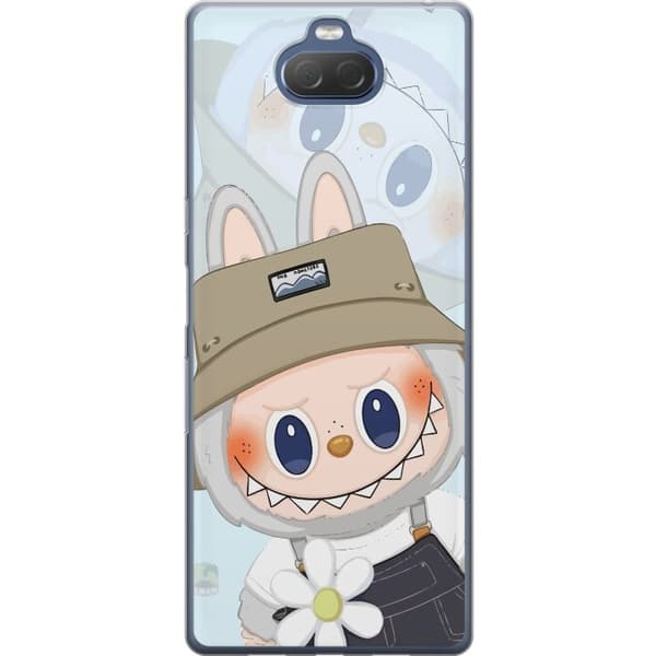 Sony Xperia 10 Plus Gennemsigtig cover Labubu med hat - Pop Mart figur Mr. Butcher i retro-stil med karakter