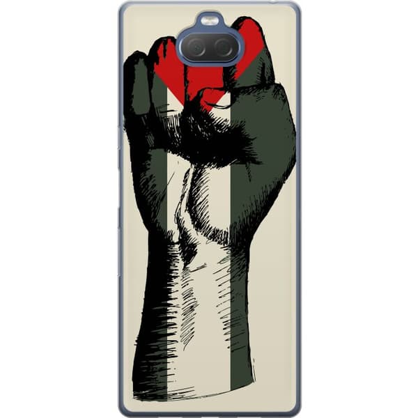 Sony Xperia 10 Plus Gjennomsiktig deksel Hand knyttet i Palestinas farger - kraftig symbol for frihetsbevegelsen