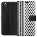 Miniatyrbillede 1 af 3: Sony Xperia 10 V Tegnebogsetui Palæstinensisk mønster - inspireret af traditionel stil keffiyeh-stof