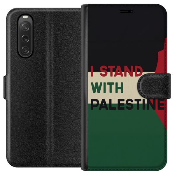 Sony Xperia 10 V Lommeboketui Stå opp for Palestina - solidaritetsdesign med en sterk melding