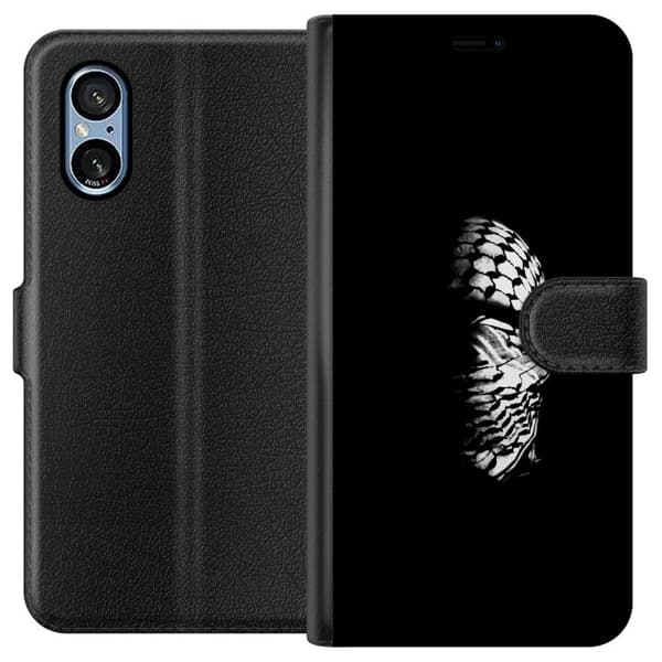 Sony Xperia 10 VI Plånboksfodral Keffiyeh-mönster – klassisk svartvit palestinasjal med kulturell tyngd