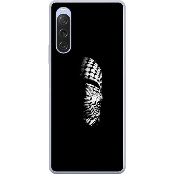 Sony Xperia 10 V Genomskinligt Skal Keffiyeh-mönster – klassisk svartvit palestinasjal med kulturell tyngd