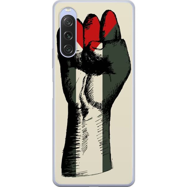 Sony Xperia 10 V Gjennomsiktig deksel Hand knyttet i Palestinas farger - kraftig symbol for frihetsbevegelsen