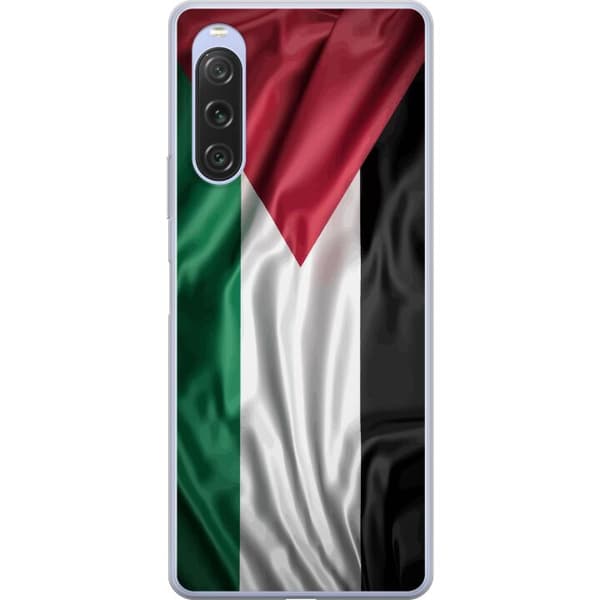 Sony Xperia 10 V Gennemsigtig cover Palestinaflaget – ikonisk frihedssymbol i rød, sort, hvid og grøn