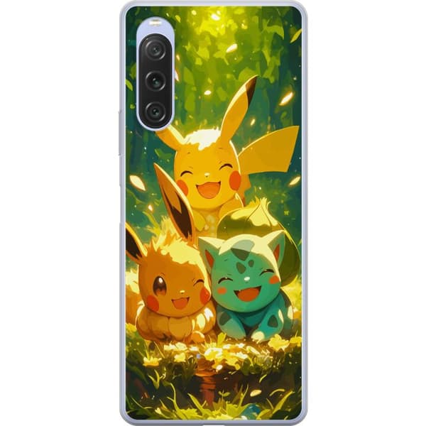 Sony Xperia 10 V Gjennomsiktig deksel Pixelmonster spillstil - fargerik design for retro-elskende spillere