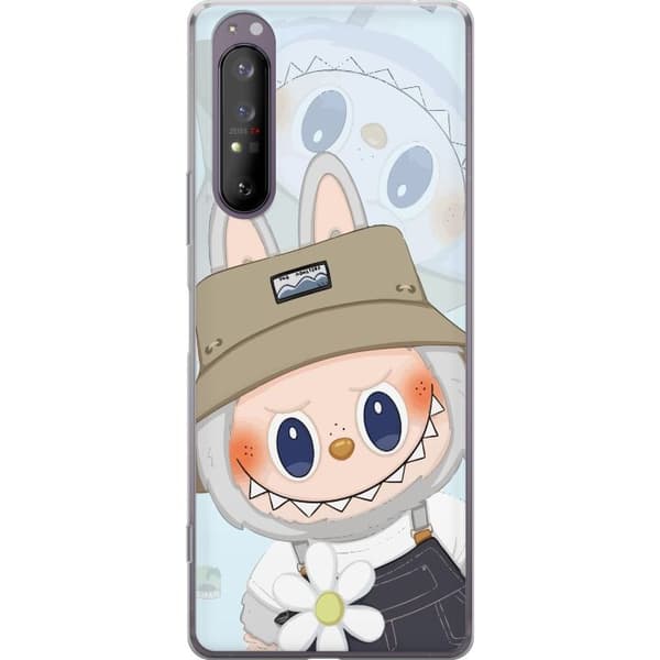 Sony Xperia 1 II Gjennomsiktig deksel Labubu med hatt - Pop Mart-figur Mr. Butcher i retrostil med karakter