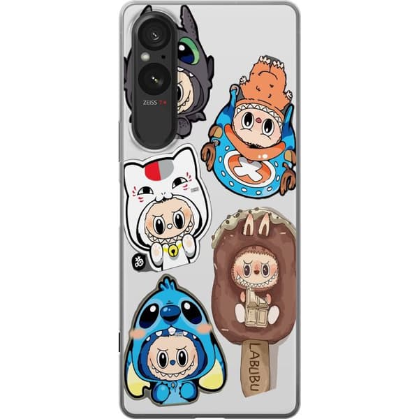 Sony Xperia 10 VI Genomskinligt Skal Labubu figursamling – Pop Mart Labubu The Monsters i färgglad design
