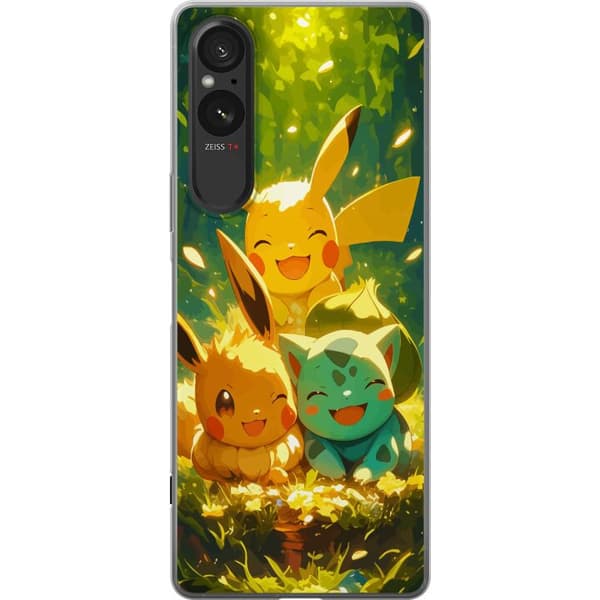 Sony Xperia 10 VI Gennemsigtig cover Pixelmonster spillestil - farverig design til retro-elskende gamere