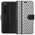Miniatyrbilde 1 av 3: Sony Xperia 1 III Lommeboketui Palestinsk mønster - inspirert av tradisjonell stil keffiyeh-stoff