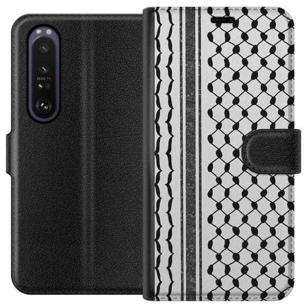 Sony Xperia 1 III Lommeboketui Palestinsk mønster - inspirert av tradisjonell stil keffiyeh-stoff