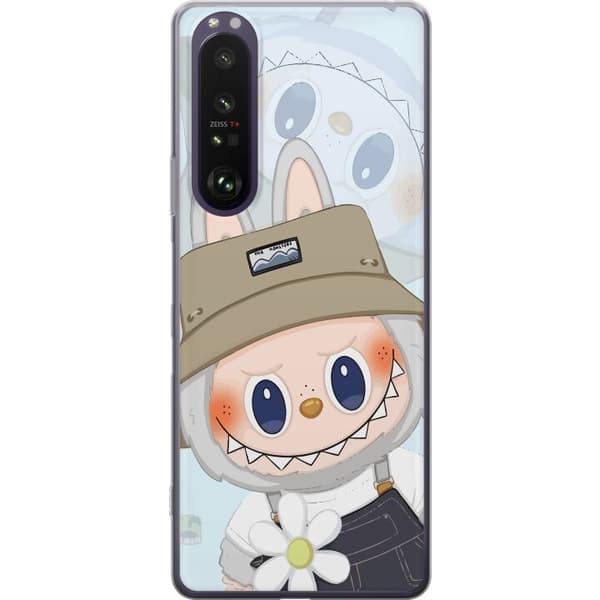 Sony Xperia 1 III Gjennomsiktig deksel Labubu med hatt - Pop Mart-figur Mr. Butcher i retrostil med karakter