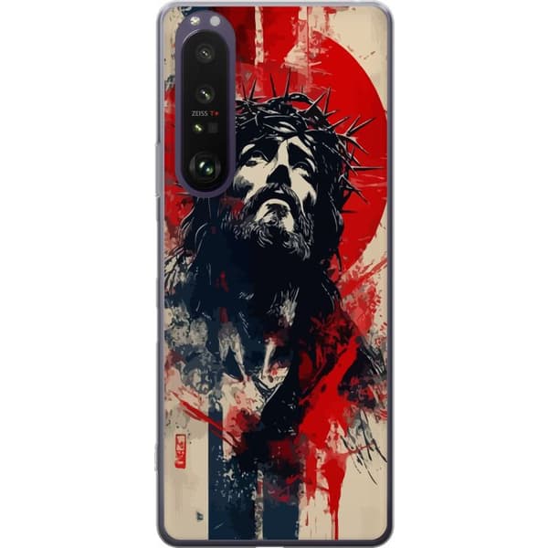 Sony Xperia 1 III Gjennomsiktig deksel Jesus med kors - kristent motiv med sterk symbolikk om tro og håp