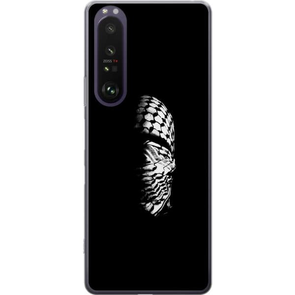 Sony Xperia 1 III Gjennomsiktig deksel Keffiyeh-mønster - klassisk svart-hvit palestinsk sjal med kulturell betydning
