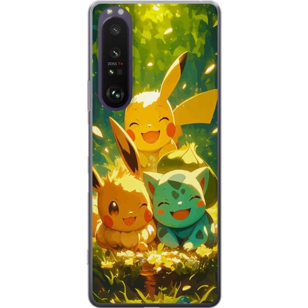 Sony Xperia 1 III Gennemsigtig cover Pixelmonster spillestil - farverig design til retro-elskende gamere