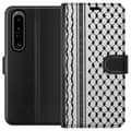 Miniatyrbilde 1 av 3: Sony Xperia 1 IV Lommeboketui Palestinsk mønster - inspirert av tradisjonell stil keffiyeh-stoff