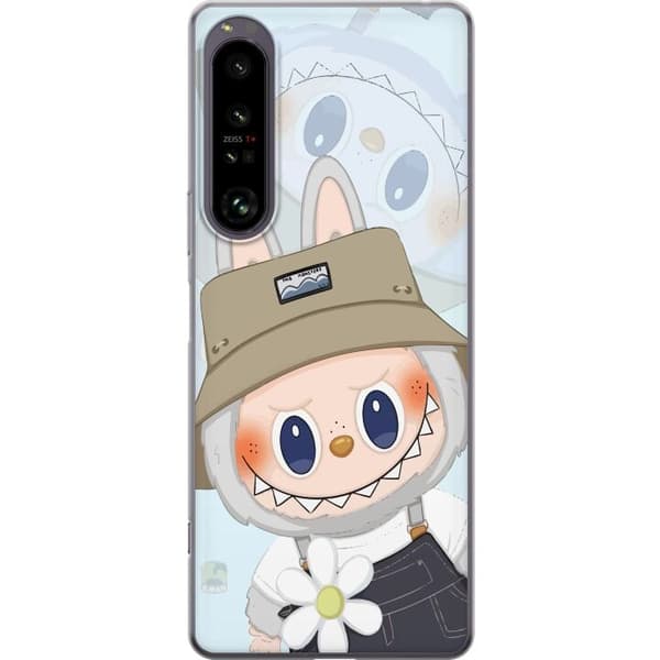 Sony Xperia 1 IV Läpinäkyvä kuori Labubu hattuineen - Pop Mart -hahmo Mr. Butcher retrotyylillä ja luonteella
