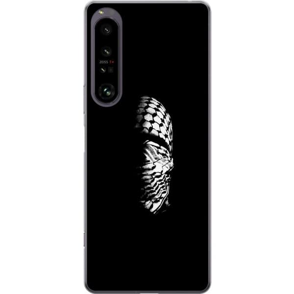 Sony Xperia 1 IV Gjennomsiktig deksel Keffiyeh-mønster - klassisk svart-hvit palestinsk sjal med kulturell betydning