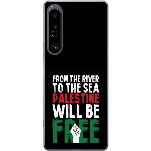 Sony Xperia 1 IV Genomskinligt Skal Free Palestine – politiskt statement med kraftfullt grafiskt uttryck