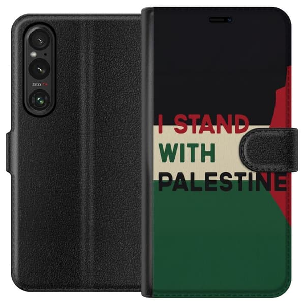Sony Xperia 1 V Lommeboketui Stå opp for Palestina - solidaritetsdesign med en sterk melding