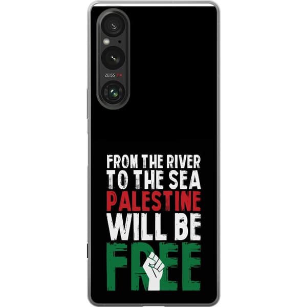 Sony Xperia 1 V Genomskinligt Skal Free Palestine – politiskt statement med kraftfullt grafiskt uttryck