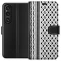Miniatyrbillede 1 af 3: Sony Xperia 1 VI Tegnebogsetui Palæstinensisk mønster - inspireret af traditionel stil keffiyeh-stof