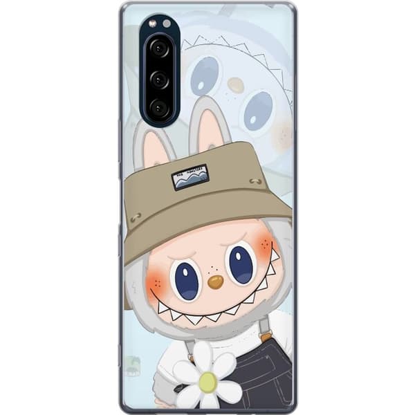 Sony Xperia 5 Gennemsigtig cover Labubu med hat - Pop Mart figur Mr. Butcher i retro-stil med karakter