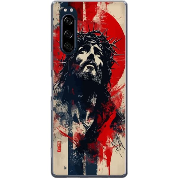 Sony Xperia 5 Genomskinligt Skal Jesus med kors – kristet motiv med stark symbolik om tro och hopp