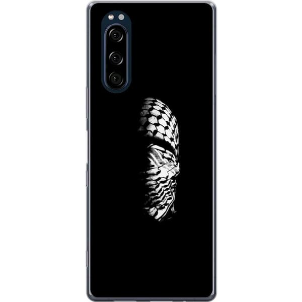 Sony Xperia 5 Gennemsigtig cover Keffiyeh-mønster - klassisk sort-hvid palæstinensisk tørklæde med kulturel betydning