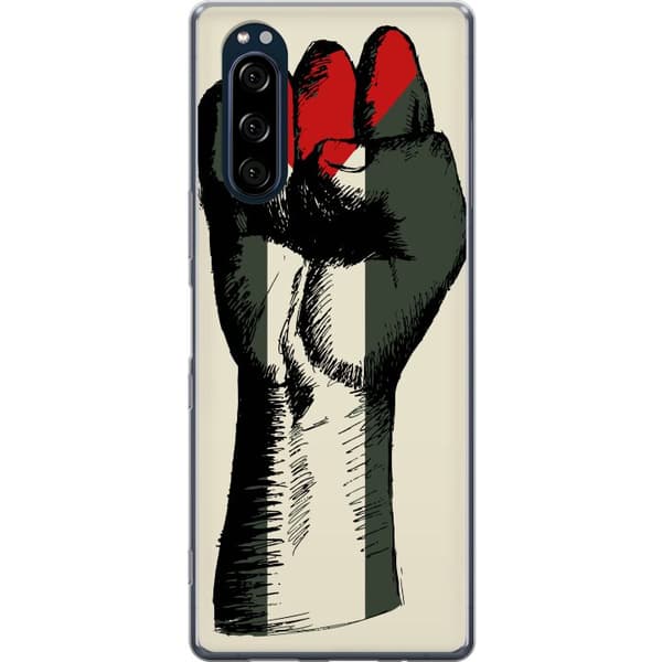Sony Xperia 5 Gennemsigtig cover Hånd bundet i Palæstinas farver - kraftfuldt symbol for frihedsbevægelsen