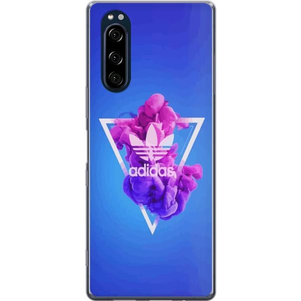 Sony Xperia 5 Genomskinligt Skal Adidas-inspirerad blå design – sportigt motiv med retrovibe i blå toner