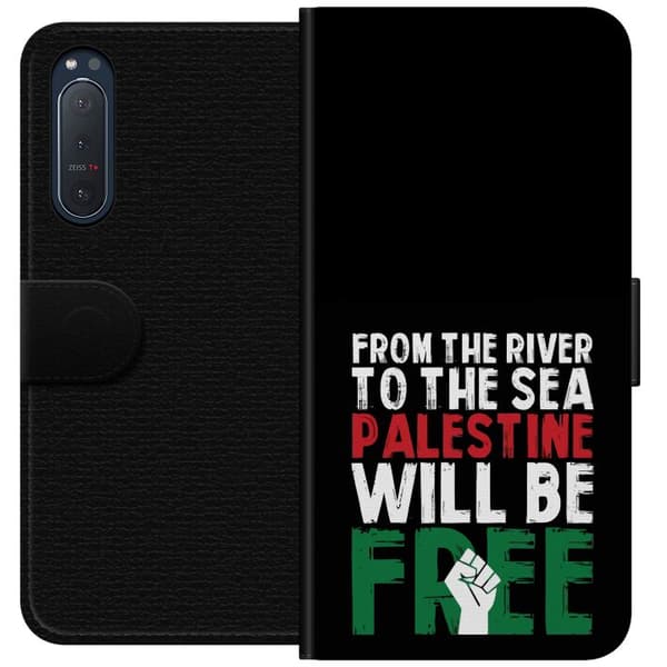 Sony Xperia 5 II Plånboksfodral Free Palestine – politiskt statement med kraftfullt grafiskt uttryck